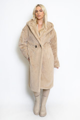 Super Soft Faux Fur Hooded Coat