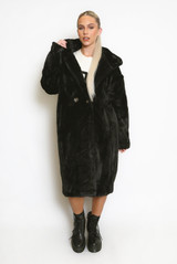 Super Soft Faux Fur Hooded Coat