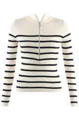 Striped Zip Front Jumper