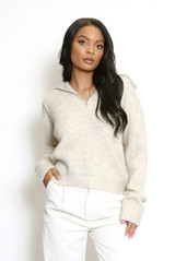 Half Zip Soft Speckle Knit Jumper 