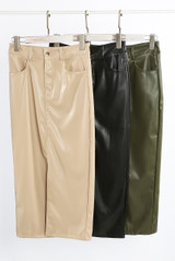 Faux Leather Midi Skirt