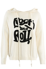 ROCK & ROLL Slogan Knitted Hoodie