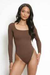 Long Sleeve Square Neck Control Bodysuit