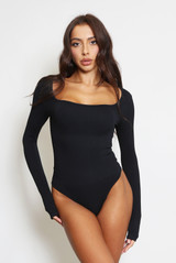 Long Sleeve Square Neck Control Bodysuit