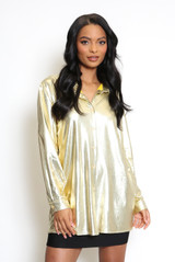 High Shine Metallic Blouse