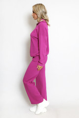 Half Zip Jumper And Wide Leg Trouser Set