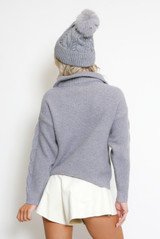 Half Zip Braided Knit Jumper 