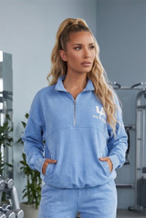 Acid Wash LA Half Zip Sweatshirt 