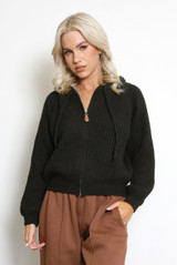 Knitted Zip Up Hoodie