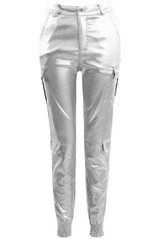 Metallic Cargo Trouser With Elasticated Cuff