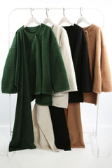Short Knit Coat With Asymmetric Scarf