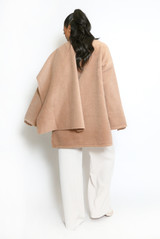 Short Knit Coat With Asymmetric Scarf