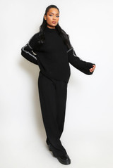 Contrast Stitch High Neck Jumper