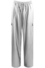 Wide Leg Metallic Cargo Trouser