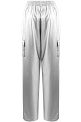 Wide Leg Metallic Cargo Trouser