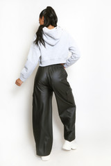 Wide Leg Metallic Cargo Trouser