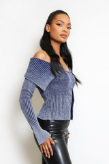 Bardot Ribbed Zip Up Cardigan