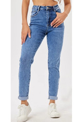 Mid Blue High Waisted Skinny Jeans