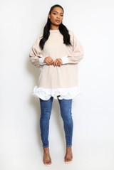 Exaggerated Hem Longline Sweatshirt