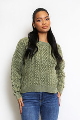 Faded Braided Knit Jumper