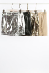PU Mini Skirt With Split