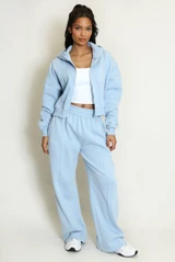 Iconic Cropped Hoodie And Wide Leg Jogger Set