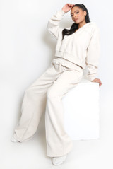 Iconic Cropped Hoodie And Wide Leg Jogger Set