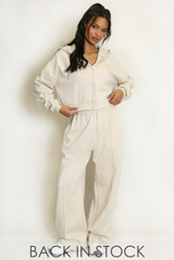 Iconic Cropped Hoodie And Wide Leg Jogger Set
