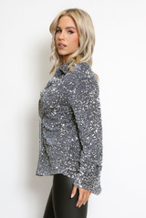Sequin Long Sleeve Blouse