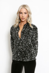 Sequin Long Sleeve Blouse