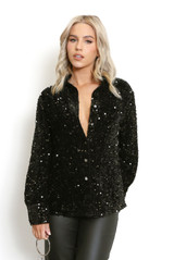 Sequin Long Sleeve Blouse