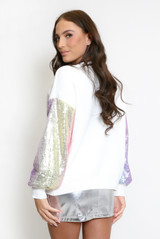 Ombre Sequin Sleeve Jumper