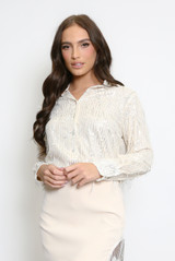 Tassel Sequin Blouse