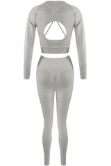 Three Piece Cut Out Gym Top and Legging Set 