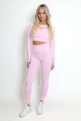 Three Piece Cut Out Gym Top and Legging Set 