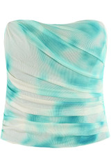 Tie Dye Ruched Bandeau Tops