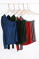 Foil Pleated One Shoulder Crop Tops