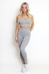 Strappy Crop Tops and Leggings Gym Set