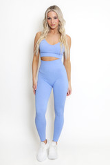 Strappy Crop Tops and Leggings Gym Set