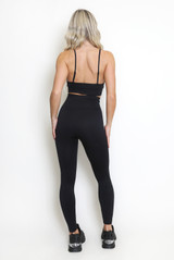 Strappy Crop Tops and Leggings Gym Set