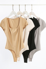 Cap Sleeve Square Neck Bodysuit