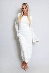 Flute Sleeve Lace Maxi Dress