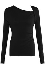 Asymmetric Neck Long Sleeve Top