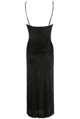 Black Marble Open Back Maxi Dress