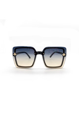 Square Ombre Sunglasses With Gold Bee
