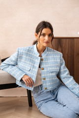 Tweed Cropped Box Blazer