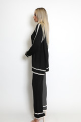 High Neck Knitted Jumper And Wide Leg Trouser Set