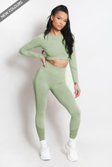 Cut Out Top And Push Up Legging Gym Set 