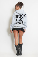 Rock And Roll Slogan Zip Hoodie