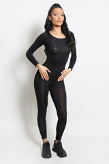 Stretch Long Sleeve Top And Leggings Set
